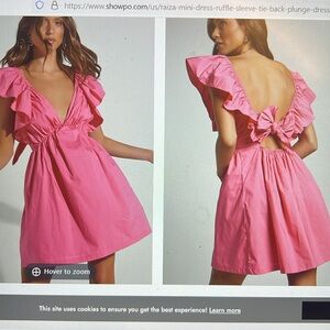 Raiza Mini Puff Sleeve Dress in Fuschia - Size 10